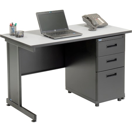 Interion By Global Industrial Office Desk Kit, 24 in D X 30 in H, 48 in W X 670078GY